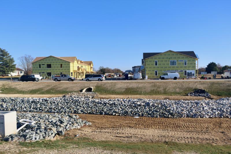 The Dutchman’s Harvest affordable workforce housing community is under construction in Lewes. Developer Ocean Atlantic has beeb granted a variance from the Lewes Board of Adjustment to expand five buildings to accommodate additional three-bedroom units. Separation between those buildings will narrow from 20 feet to 18 feet. Opponents claim expanding the footprint will have a negative impact on traffic, parking and open space. BILL SHULL PHOTO
